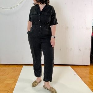 Everlane The Utility Drape Black Jumpsuit 12